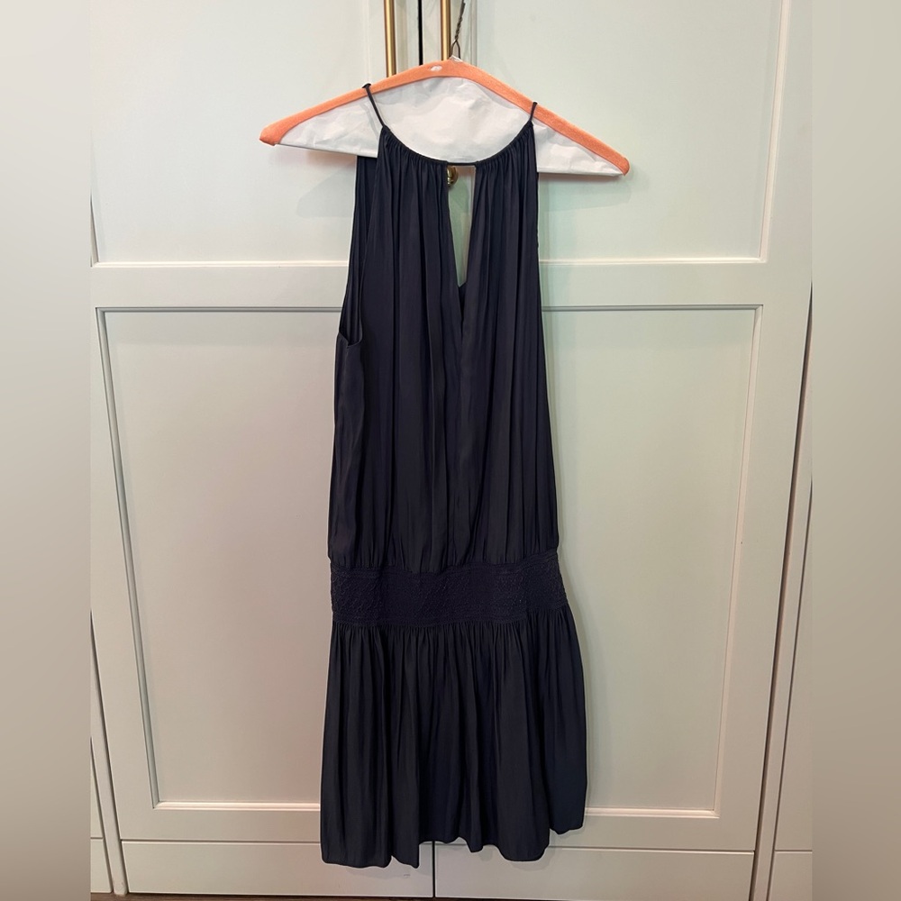 Ramy Brook Navy Blue V-Neck Dress. Size Small